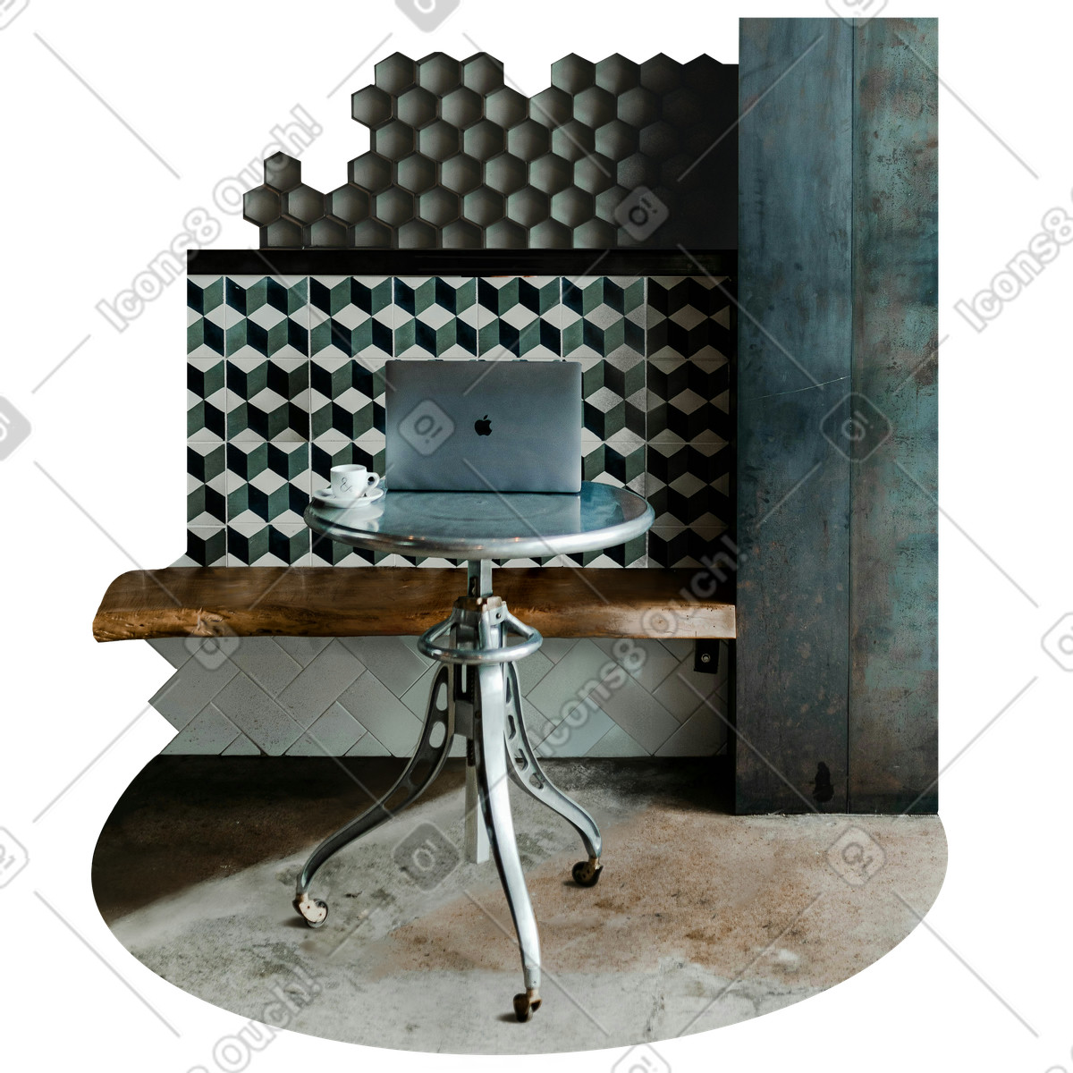 Cafe background illustration in Everyday style download in PNG, SVG