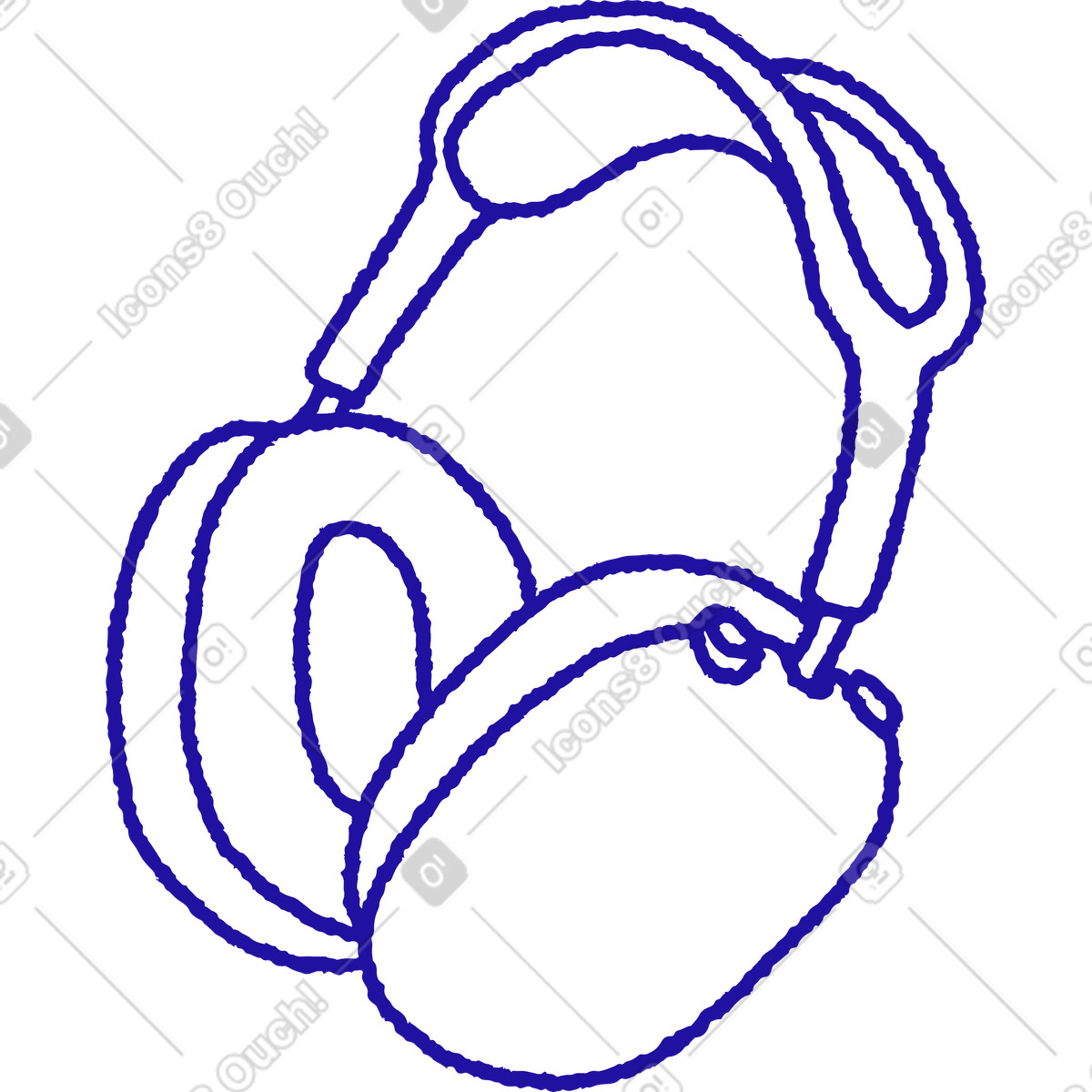 Headphones illustration in Whimsy style download in PNG, SVG