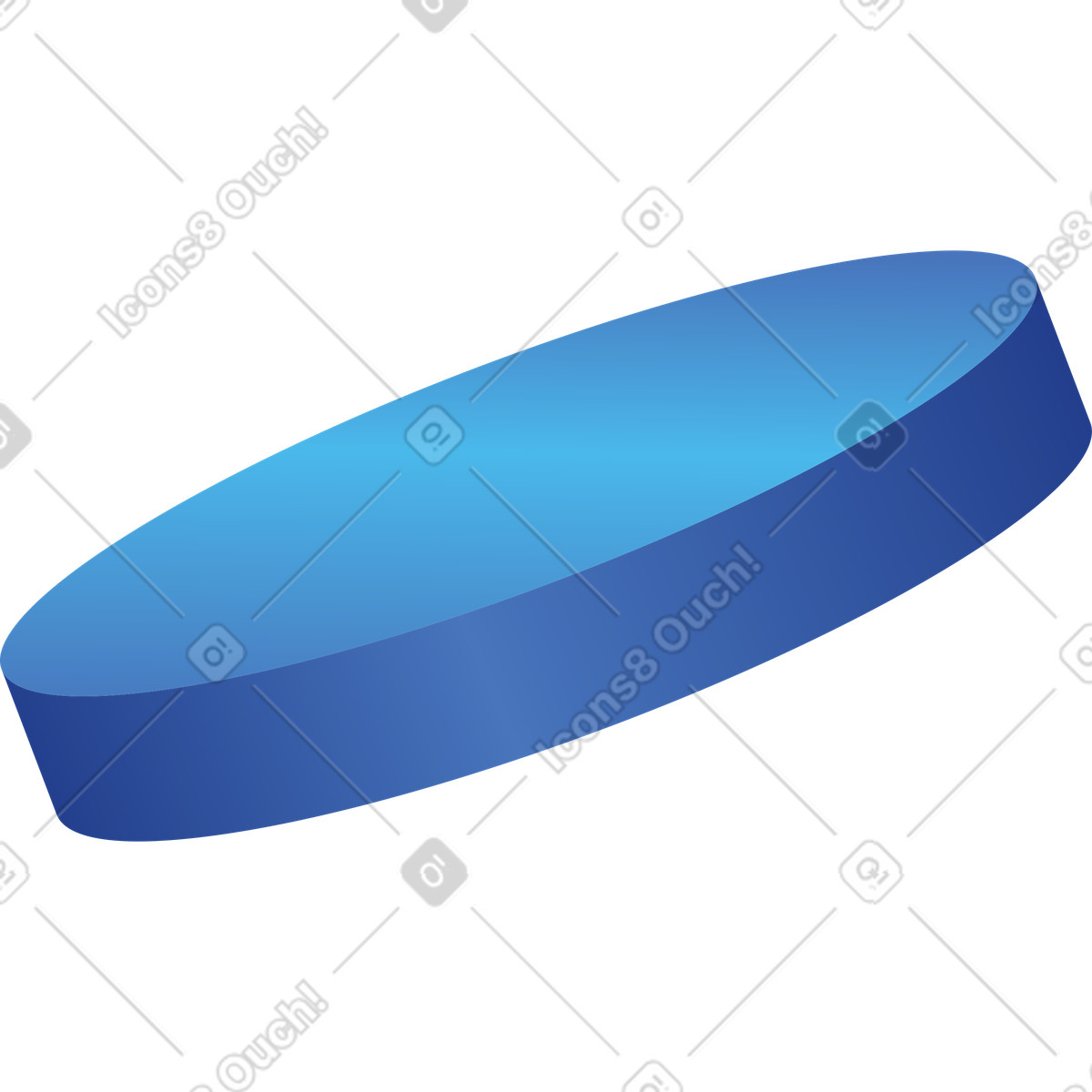 Blue floating coin turned illustration in Quantum style download in PNG, SVG