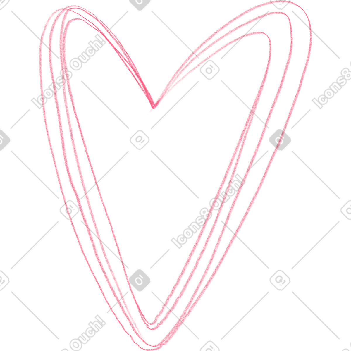 Ilustración Linear heart en estilo Doodle a descargar en PNG y SVG