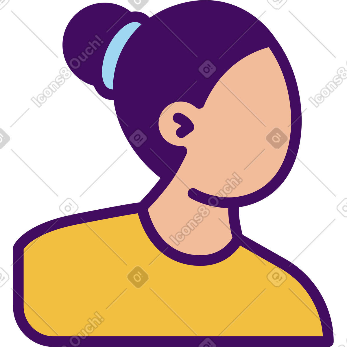 Woman icon illustration in Simplistic style download in PNG, SVG