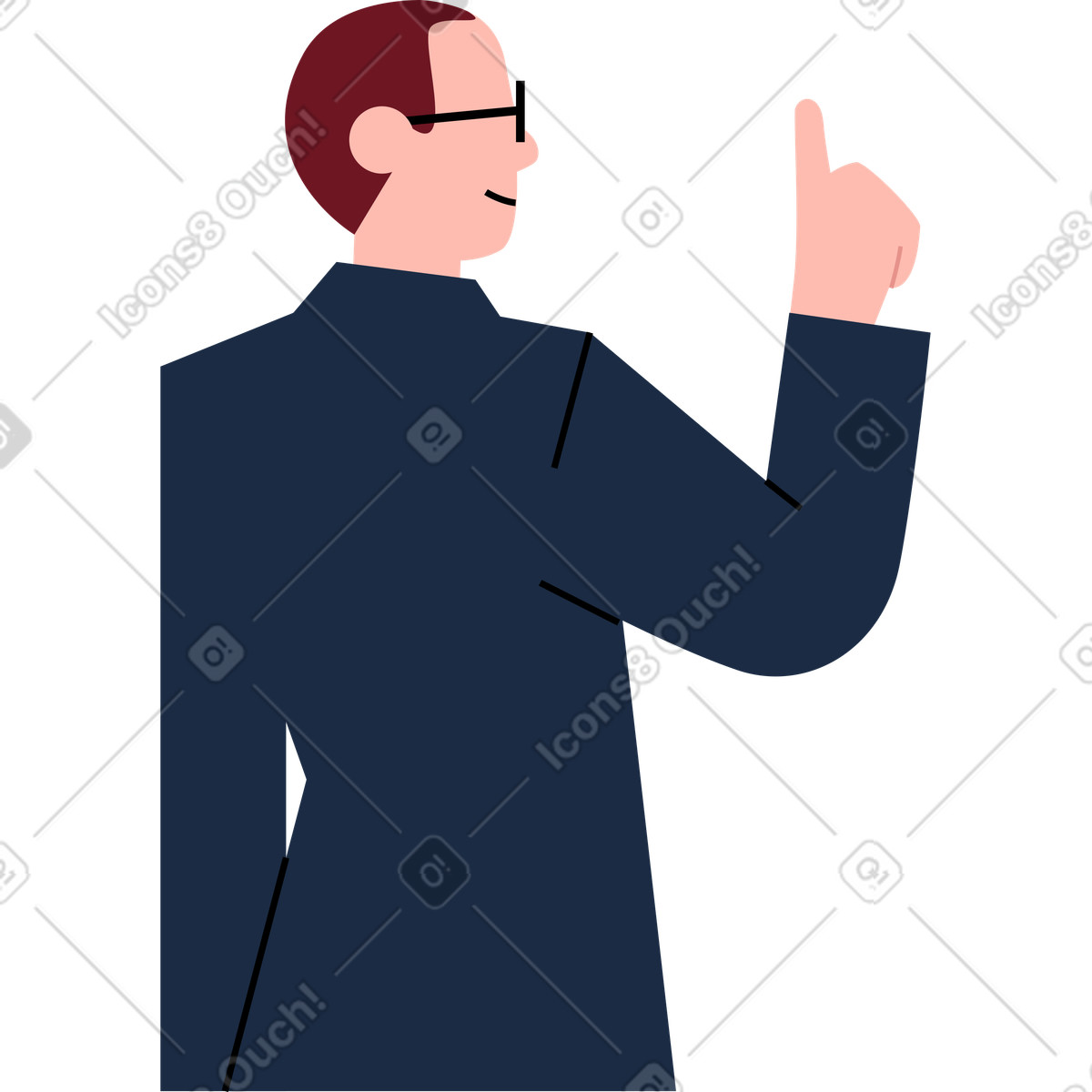 Illustration Homme à lunettes dans le style Vector télécharger aux formats PNG, SVG
