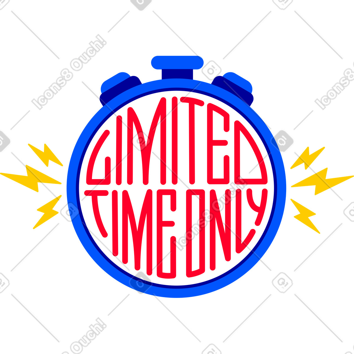 Ilustración Letras de tiempo limitado solo en texto cronómetro estilo Lettering a descargar PNG y SVG
