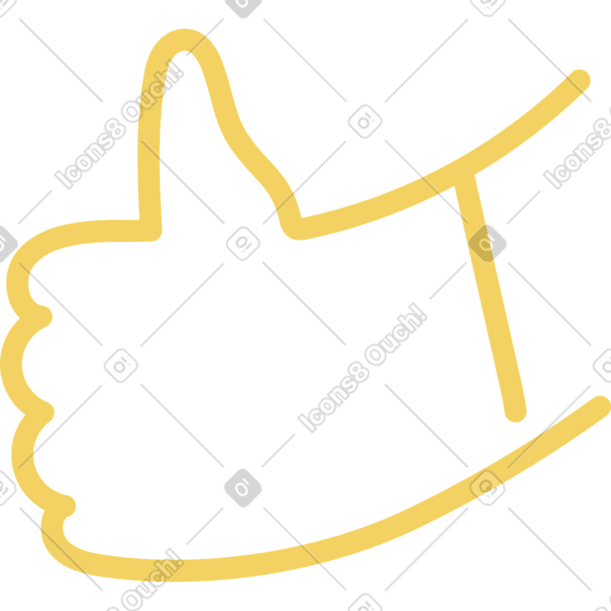 Illustration Pouces vers le haut dans style Macaroni à télécharger aux formats PNG, SVG