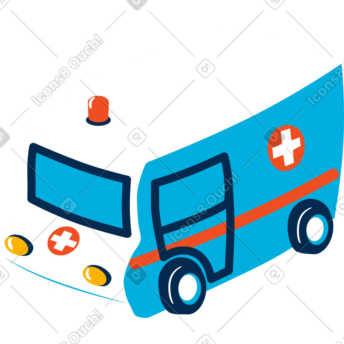 Ilustração de Ambulância em no estilo Flame para baixar em PNG, SVG