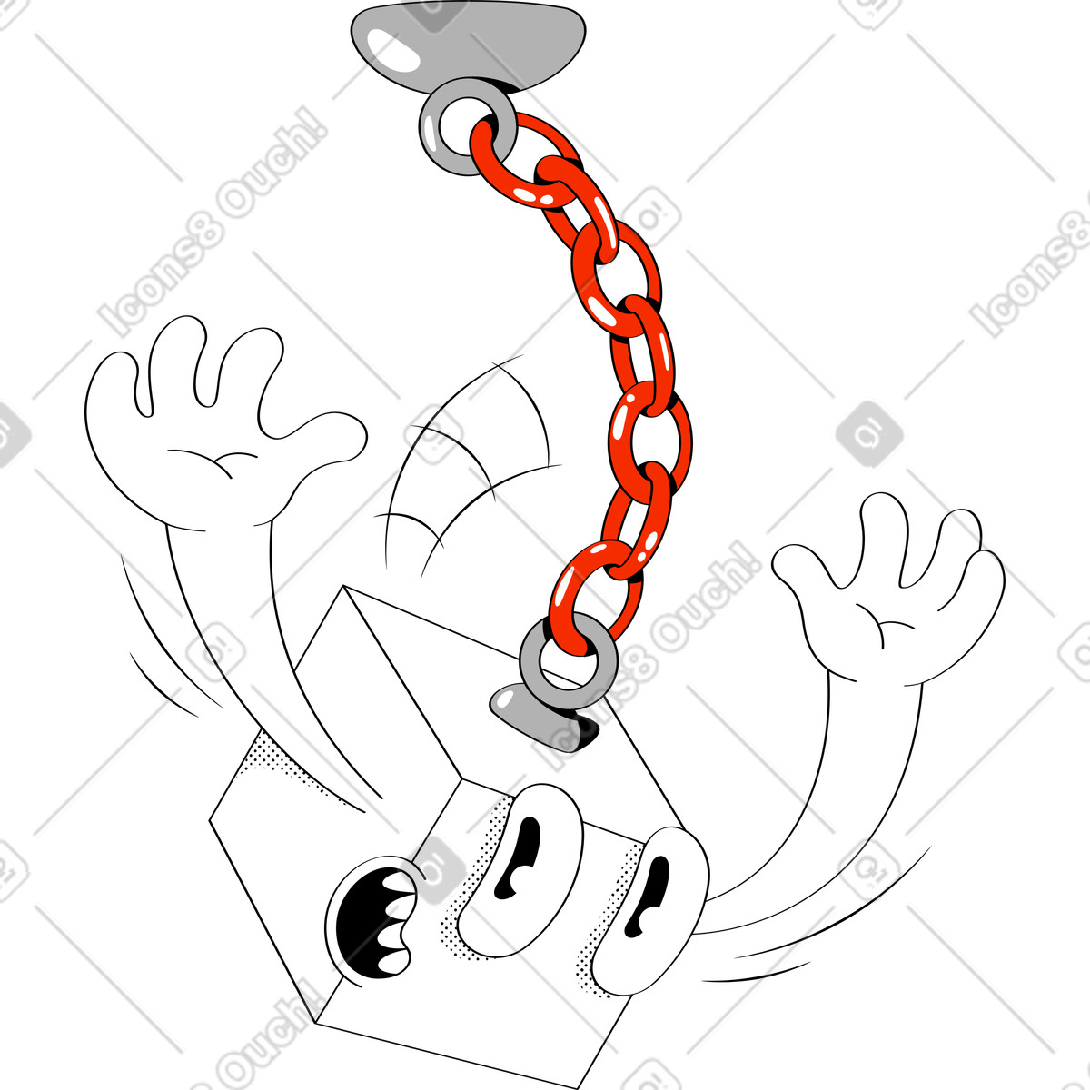 Blockchain oscillante illustrazione in stile Looney scarica in PNG, SVG