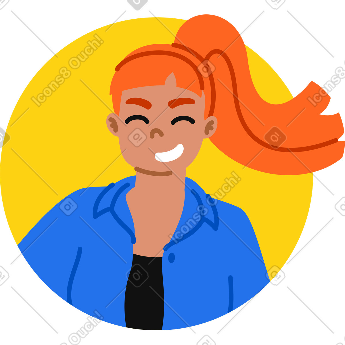 下载 Active 风格的 女人头像 插画，支持 PNG、SVG 格式