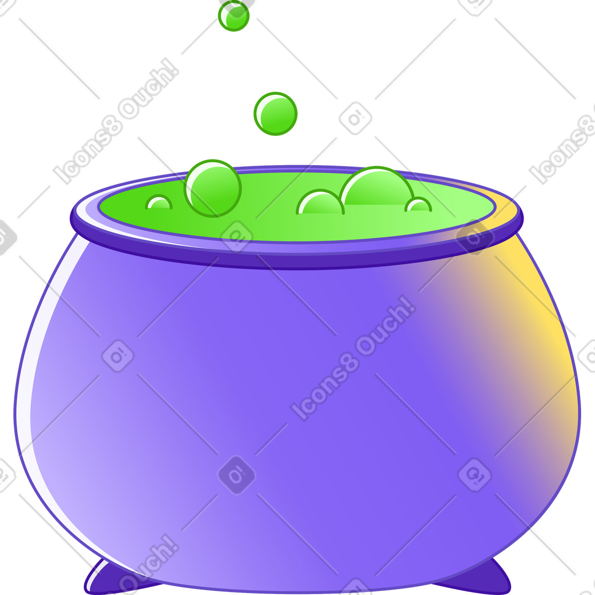 Ilustración Caldero de bruja en estilo Rainbow a descargar en PNG y SVG