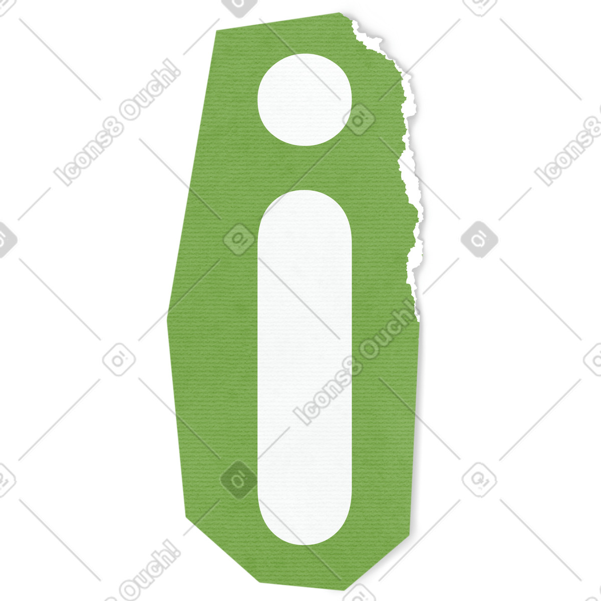 Collage lowercase letter i-Illustration im Paper Cut-Stil als Download in PNG, SVG