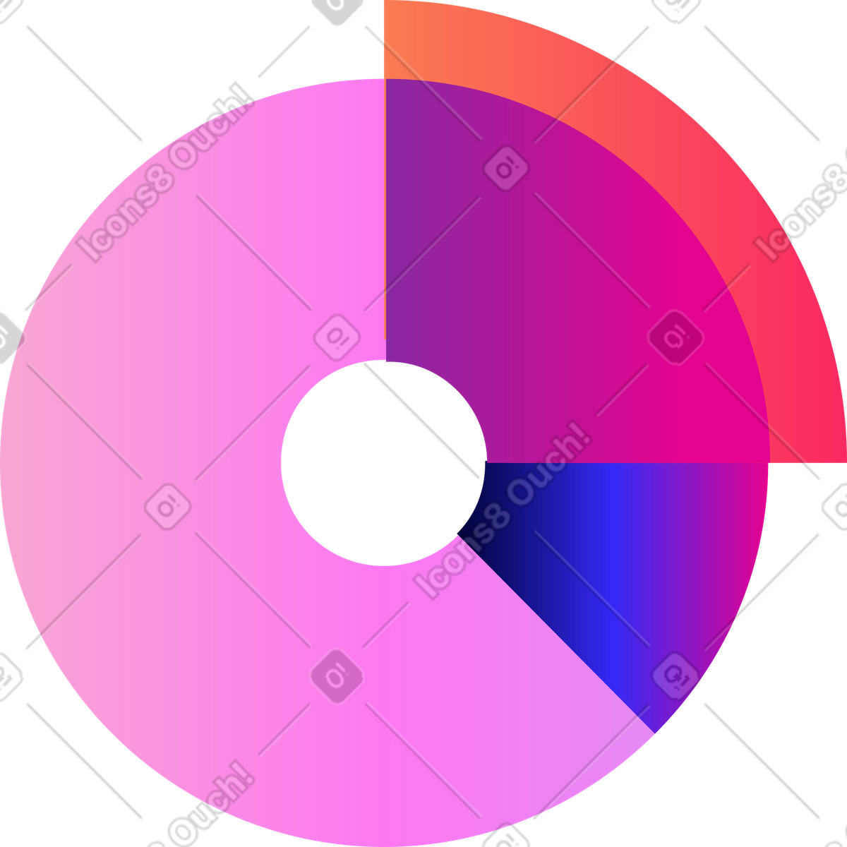 Radial diagram illustration in Mix style download in PNG, SVG