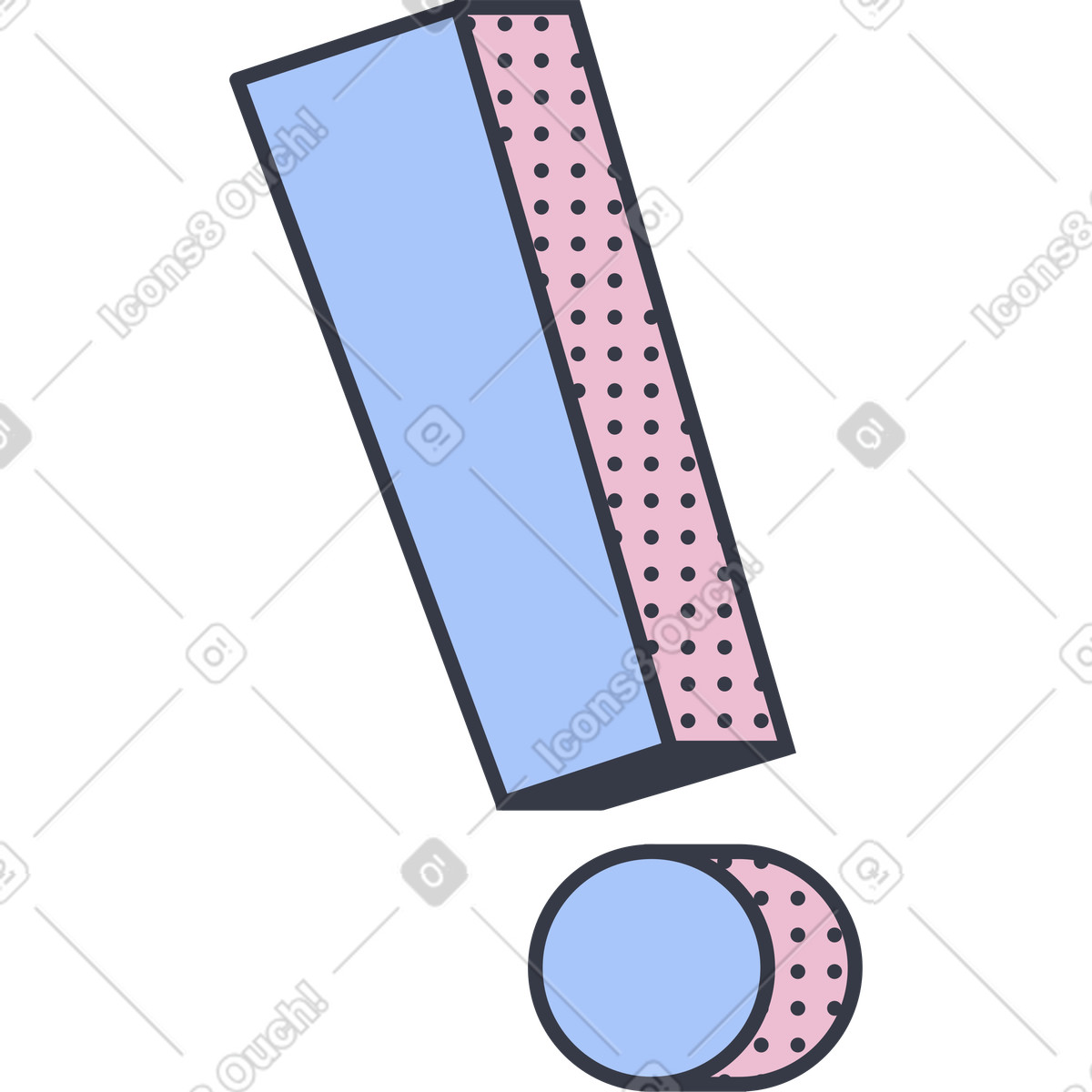 Exclamation point illustration in Abstract style download in PNG, SVG