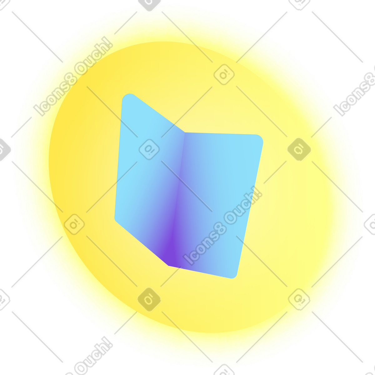 Ilustración Círculo luminoso con libro en estilo Isotech a descargar en PNG y SVG