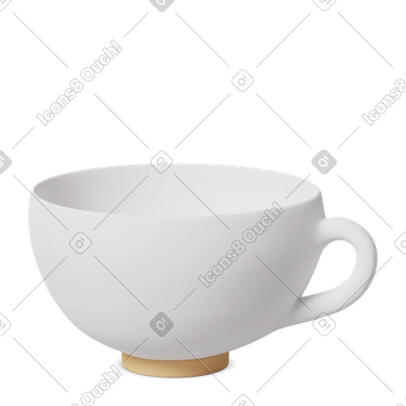 3D Cup white illustration in Objects Casual life style download in PNG, SVG
