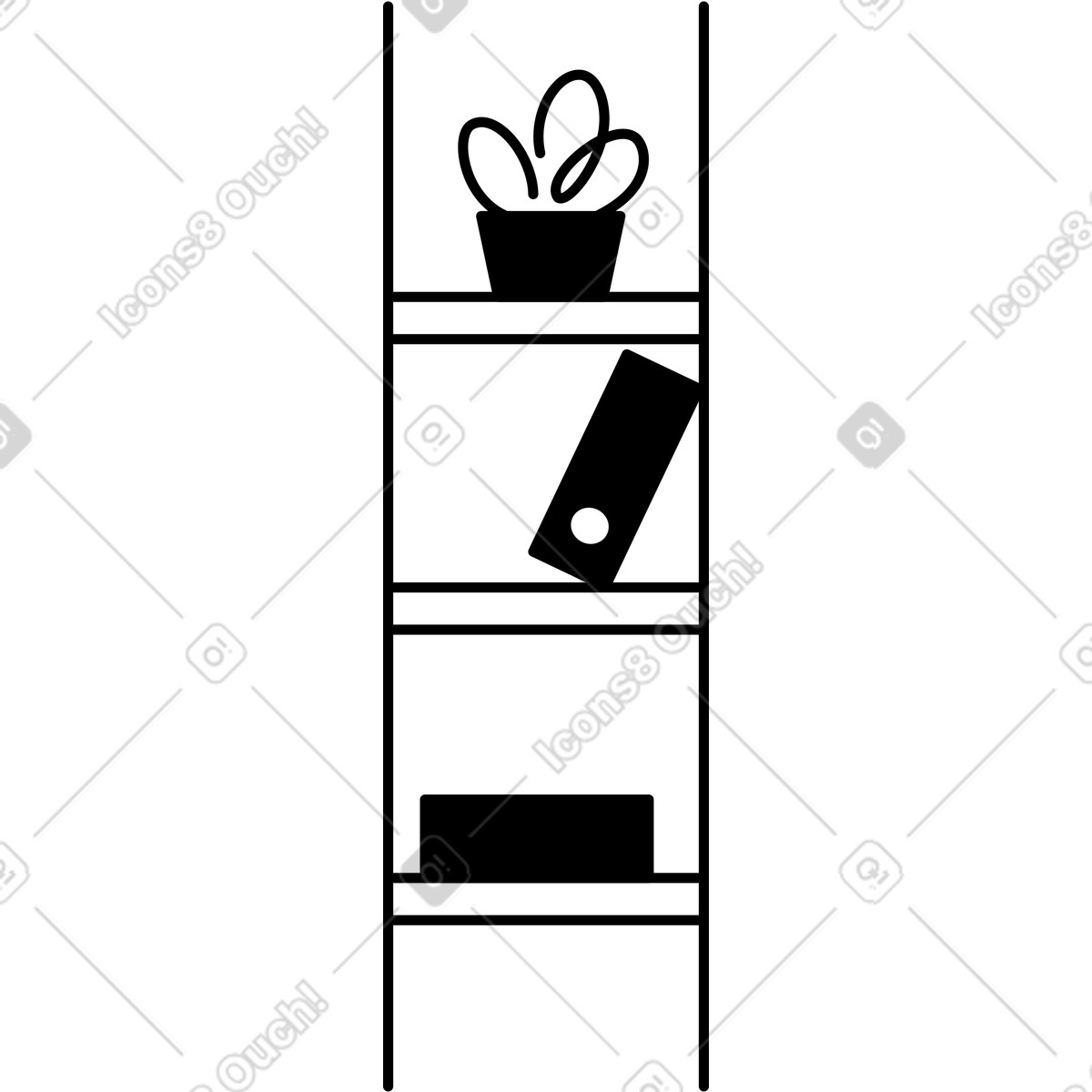 Illustration Folder drawer front view with label slot and round handle dans le style Notion Line Art à télécharger aux formats PNG, SVG