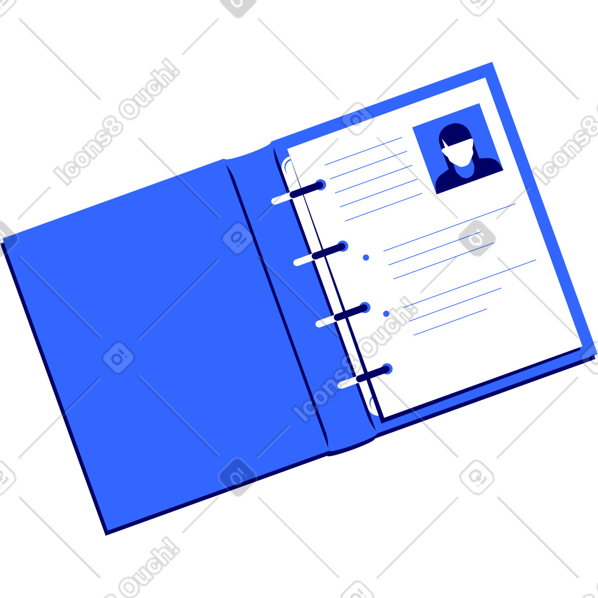 Ilustración Currículum en estilo Lounge a descargar en PNG y SVG