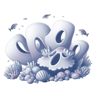 Coral reefs with fish swimming through passages resembling the structure of arteries