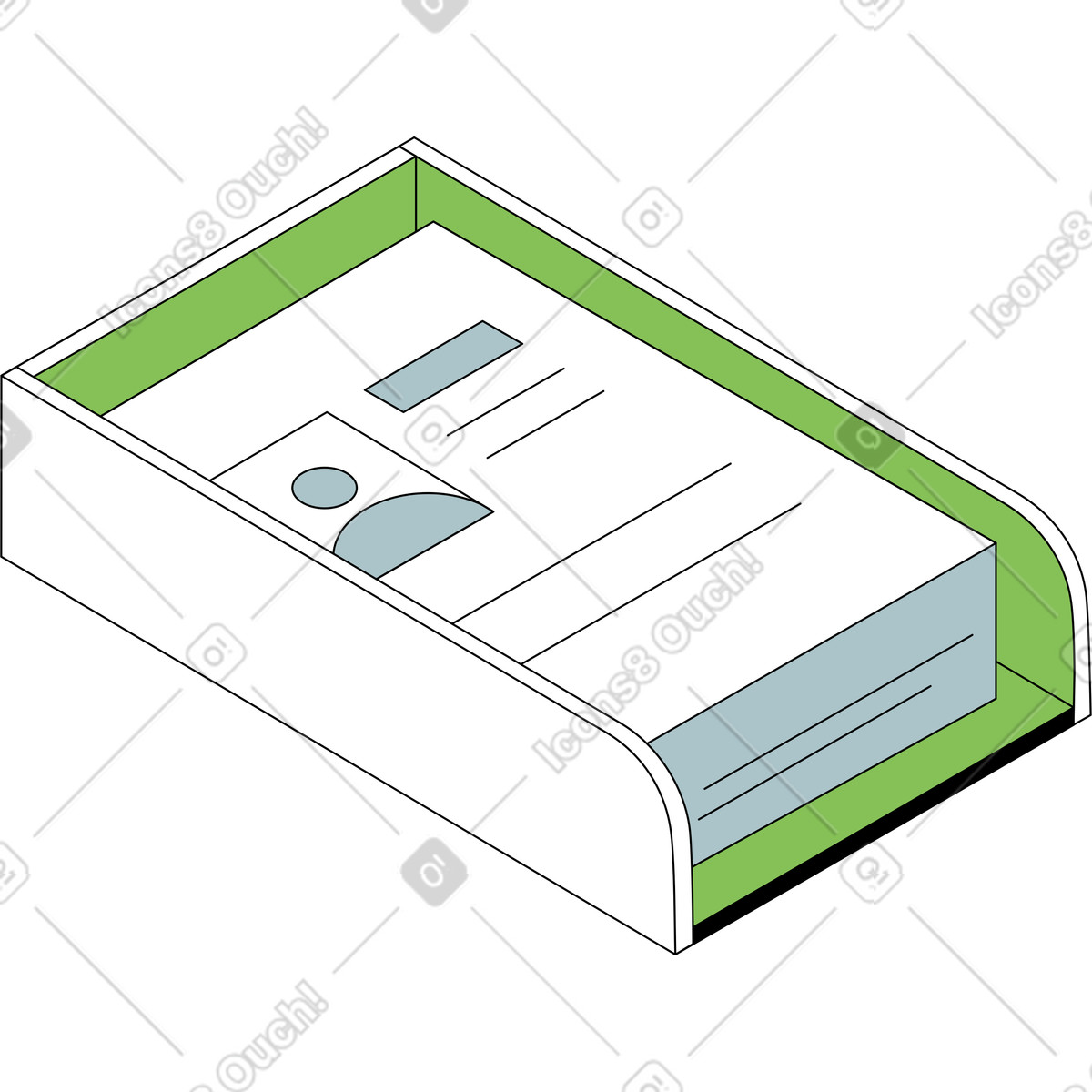Illustration Bac à papier dans le style Isometric télécharger aux formats PNG, SVG
