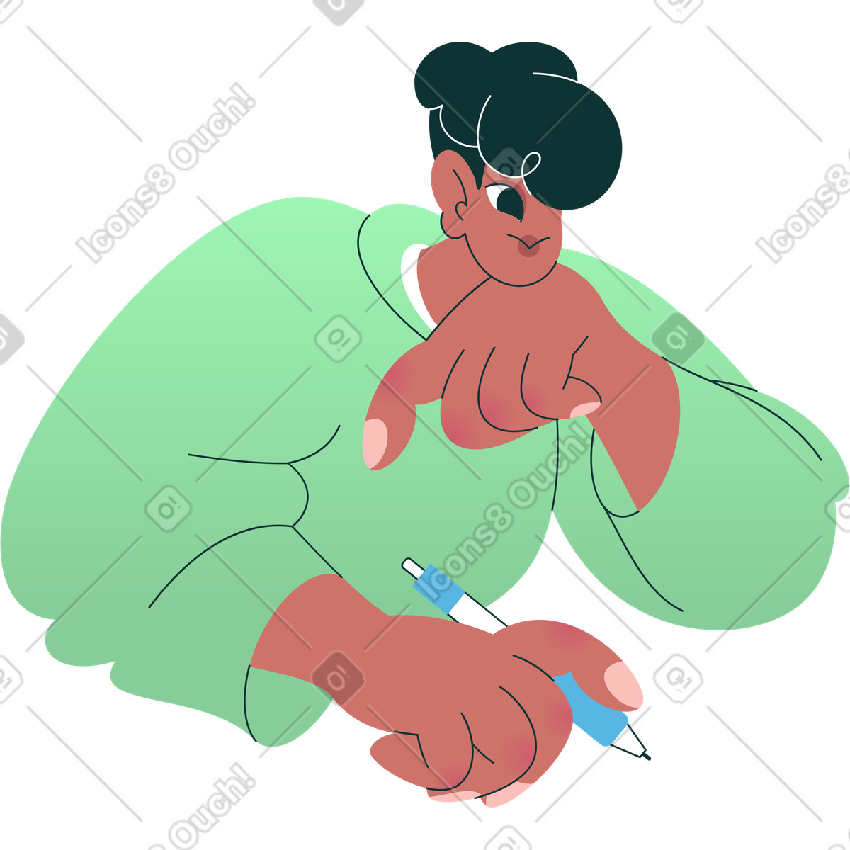 Ilustração de Homem com torso caneta em no estilo Florid para baixar em PNG, SVG