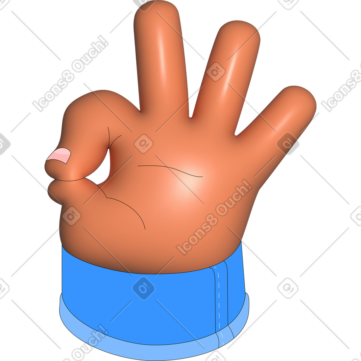 Ilustración Gesto de ok en estilo Pop a descargar en PNG y SVG