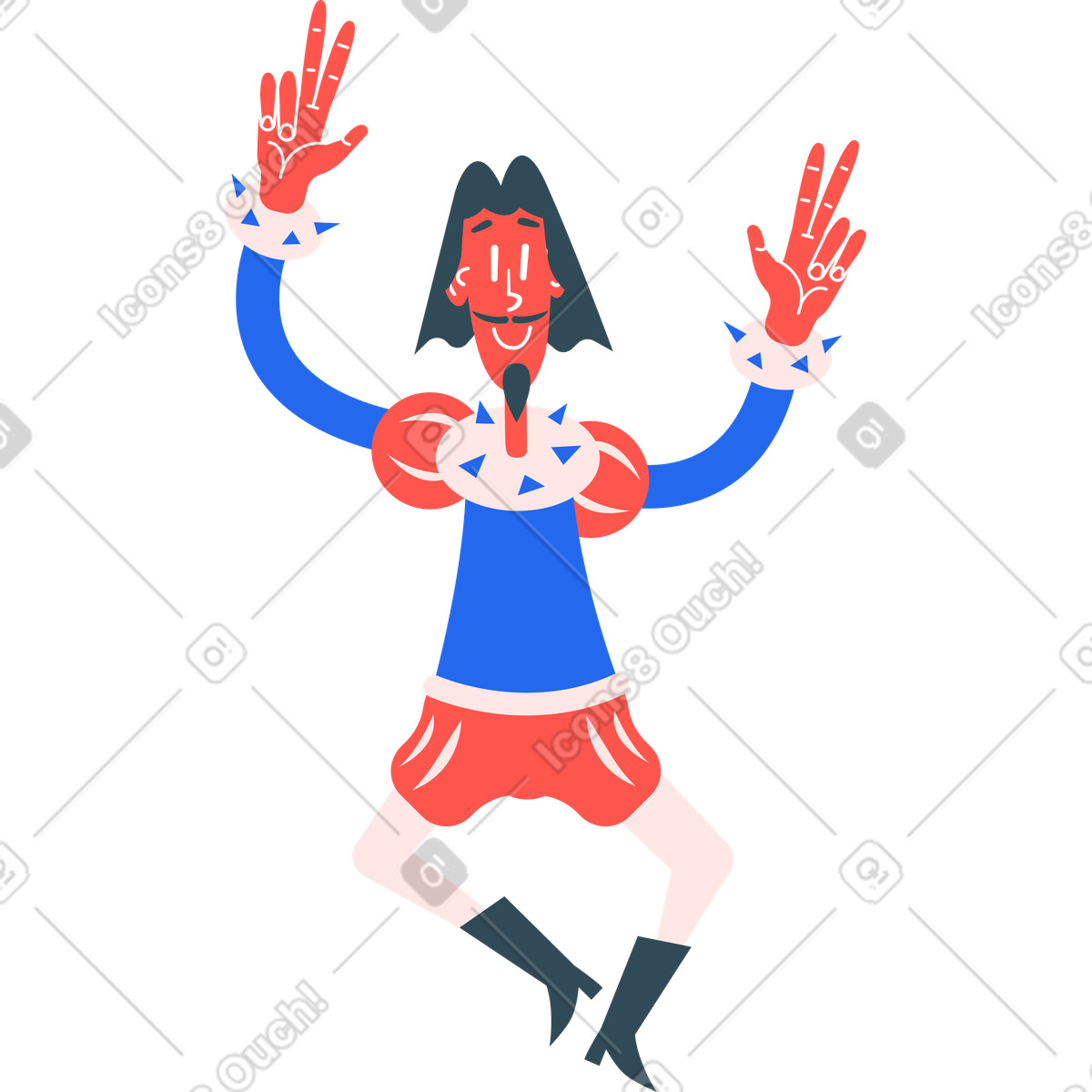 下载 Kingdom 风格的 男子跳 插画，支持 PNG、SVG 格式