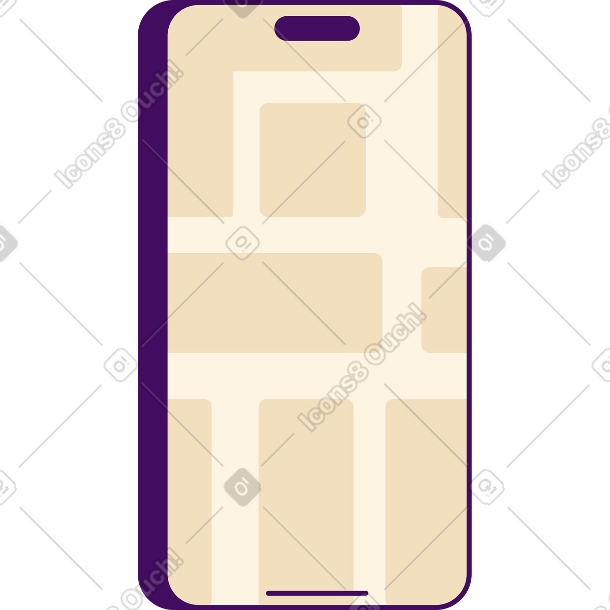 Illustration Téléphone avec carte dans le style Simplistic à télécharger aux formats PNG, SVG