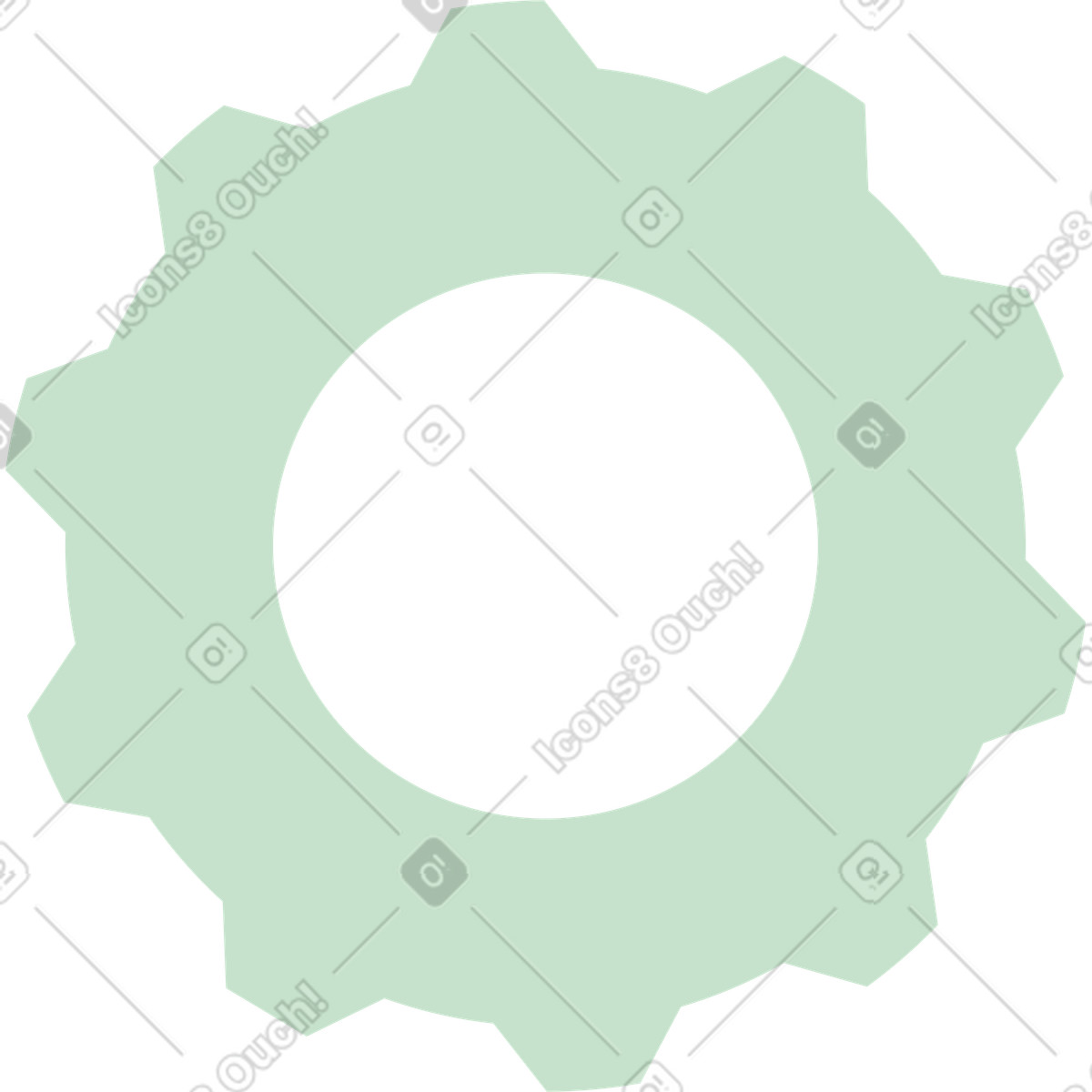 Gear wheel illustration in Beam style download in PNG, SVG