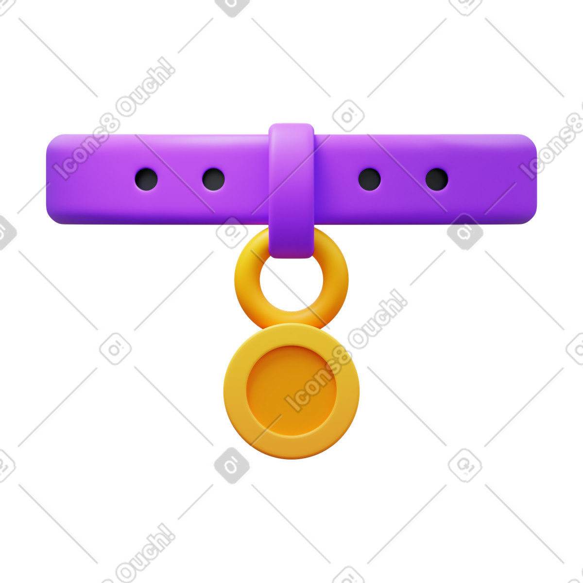 Dog collar illustration in 3D Fluency style download in PNG, SVG
