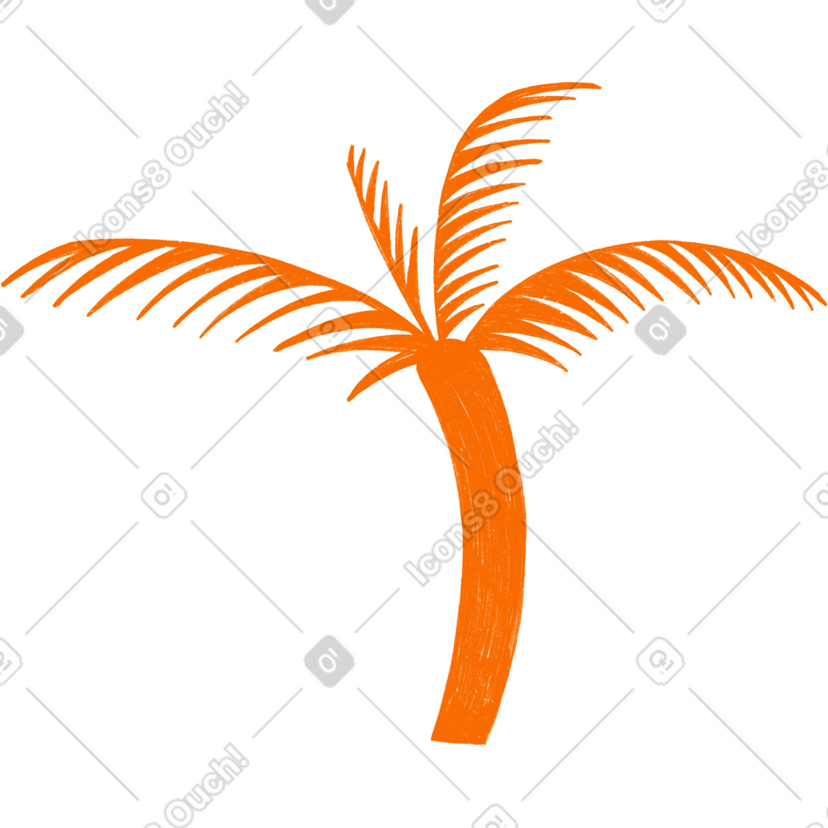 Biro スタイルの Orange palm のイラストをPNG、SVG形式でダウンロード
