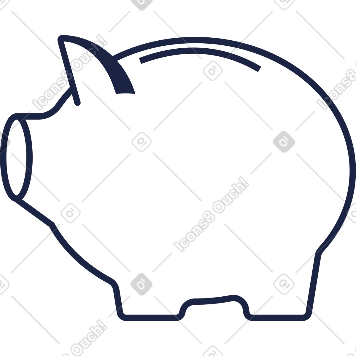 Urban Line スタイルの 貯金箱 のイラストをPNG、SVG形式でダウンロード