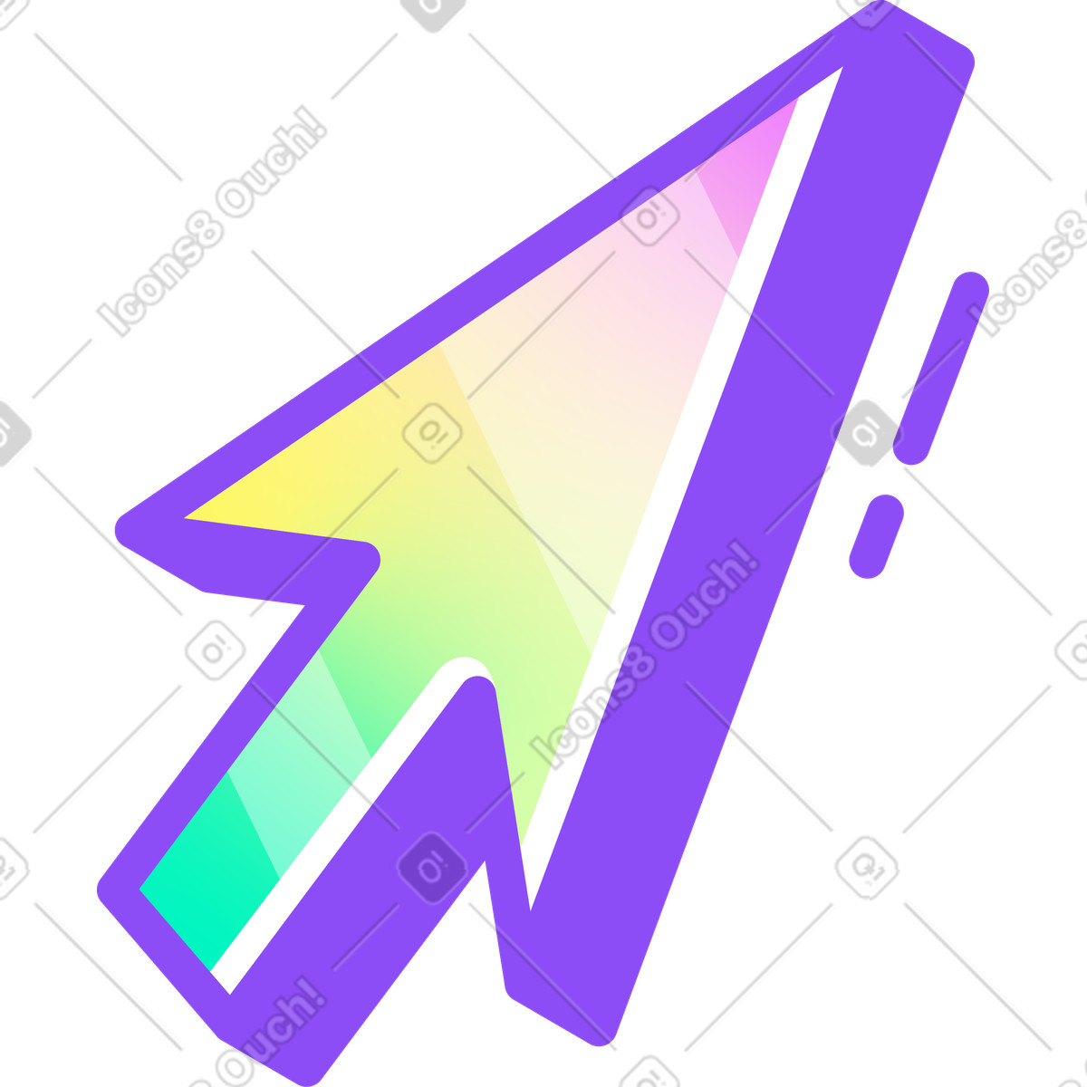 Ilustração de Cursor em no estilo Holographic para baixar em PNG, SVG