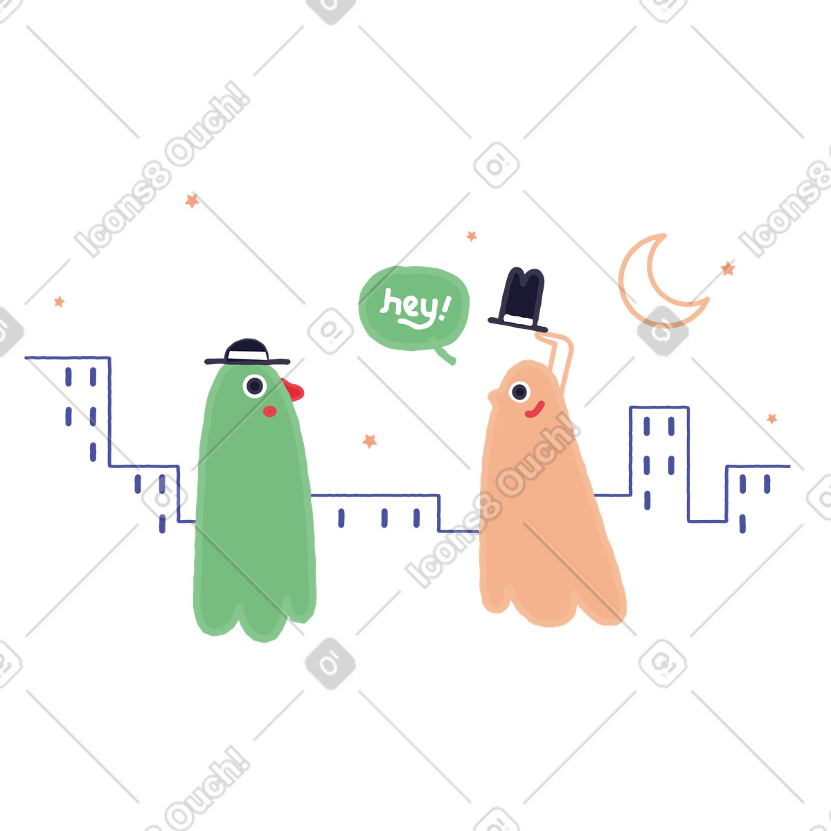 下载 Stripy 风格的 鬼会 插画，支持 PNG、SVG 格式