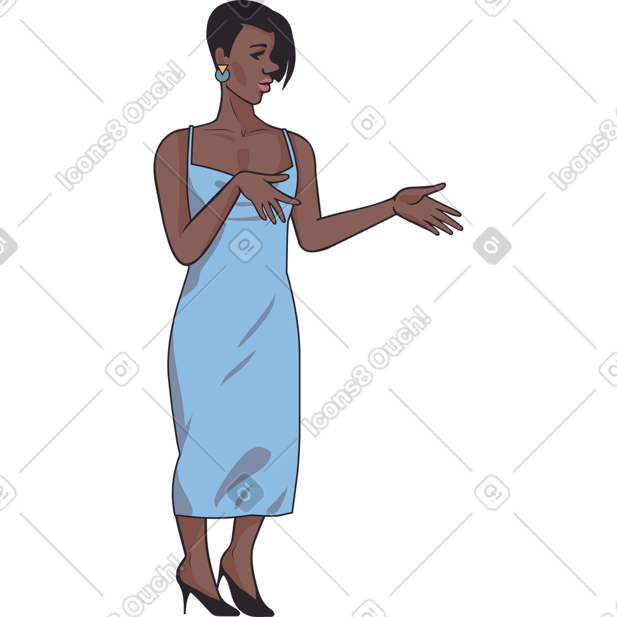 Woman illustration in Eastwood style download in PNG, SVG