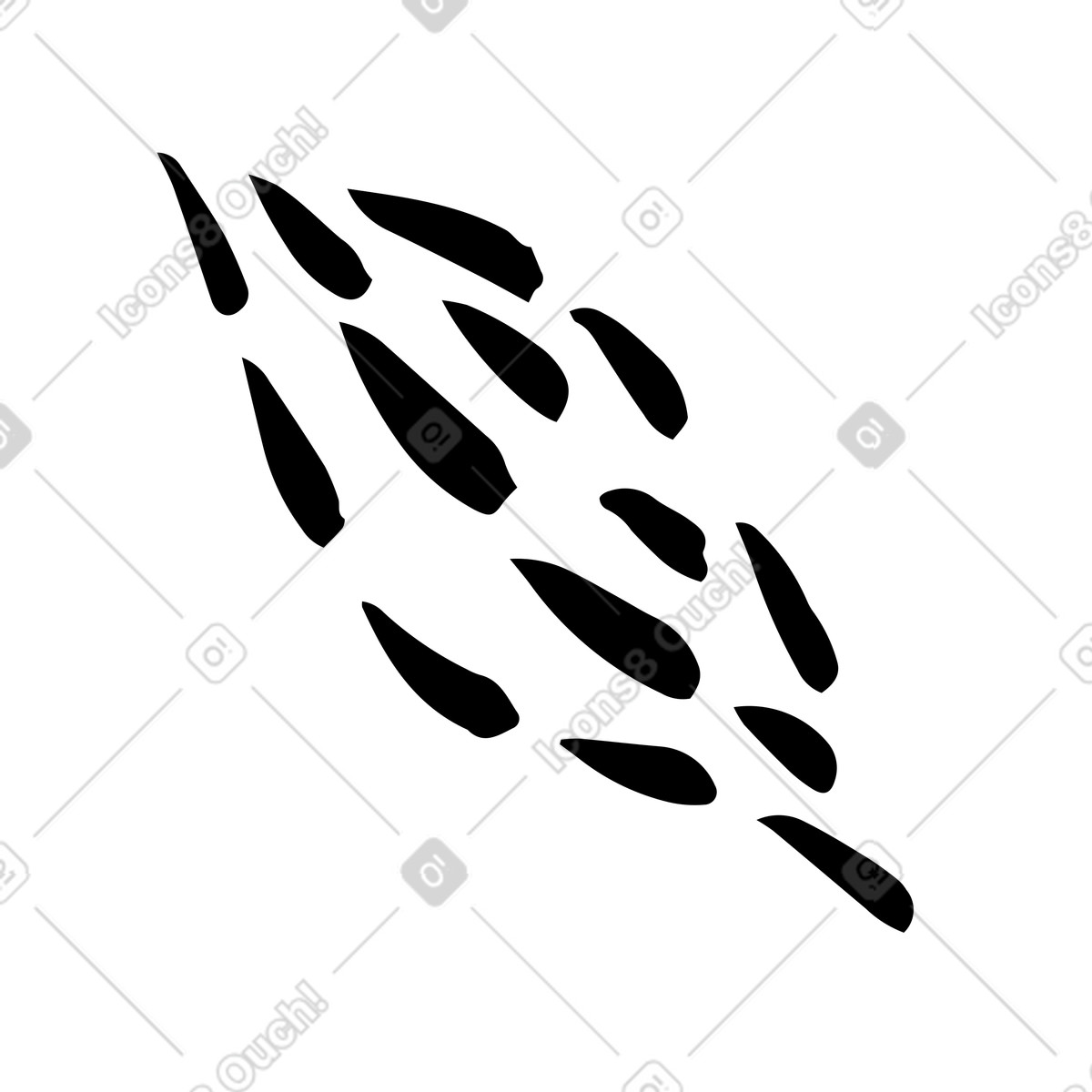 Dashed shaped leaf illustration in Scandi style download in PNG, SVG