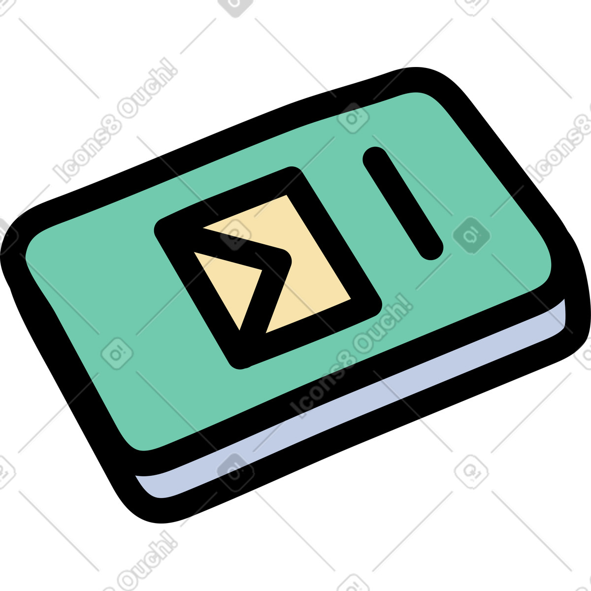 Phone with a message illustration in Notes style download in PNG, SVG