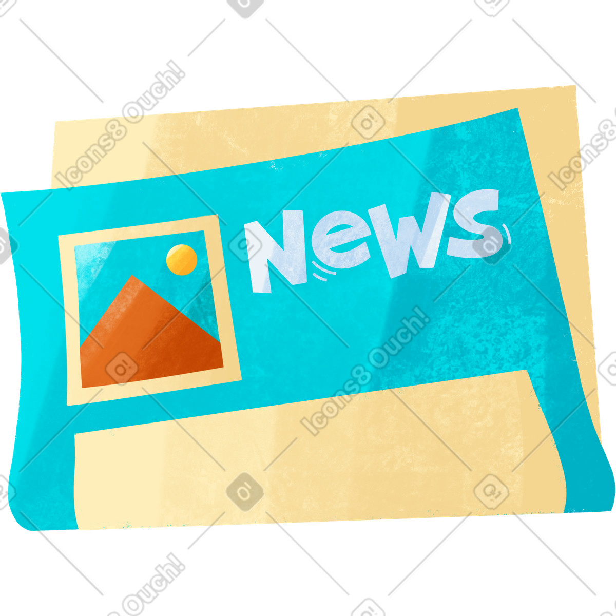 Ilustração de Newspaper with photo em no estilo Bonbon para baixar em PNG, SVG