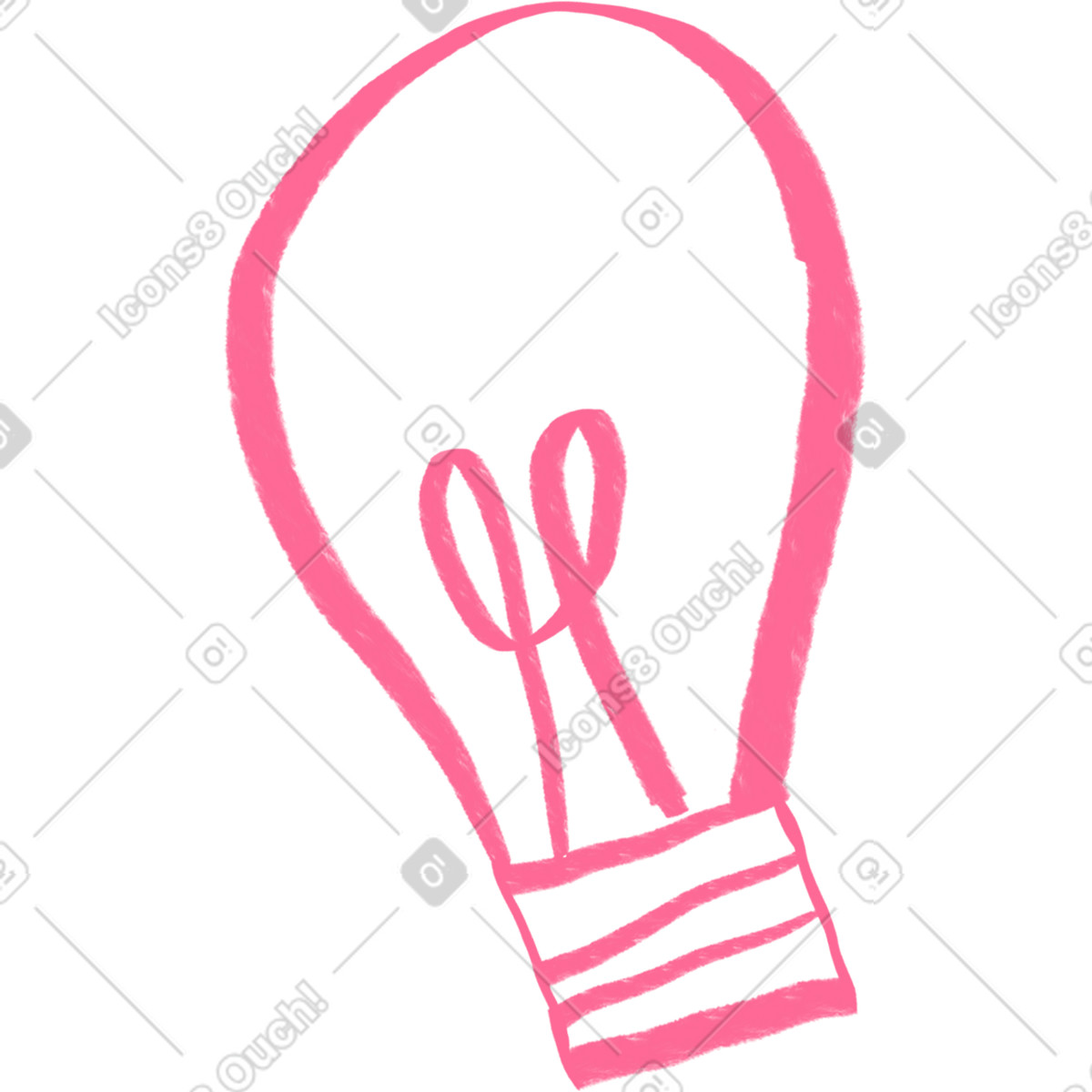 Quirky 스타일의 Pink light bulb 일러스트레이션 PNG, SVG 다운로드