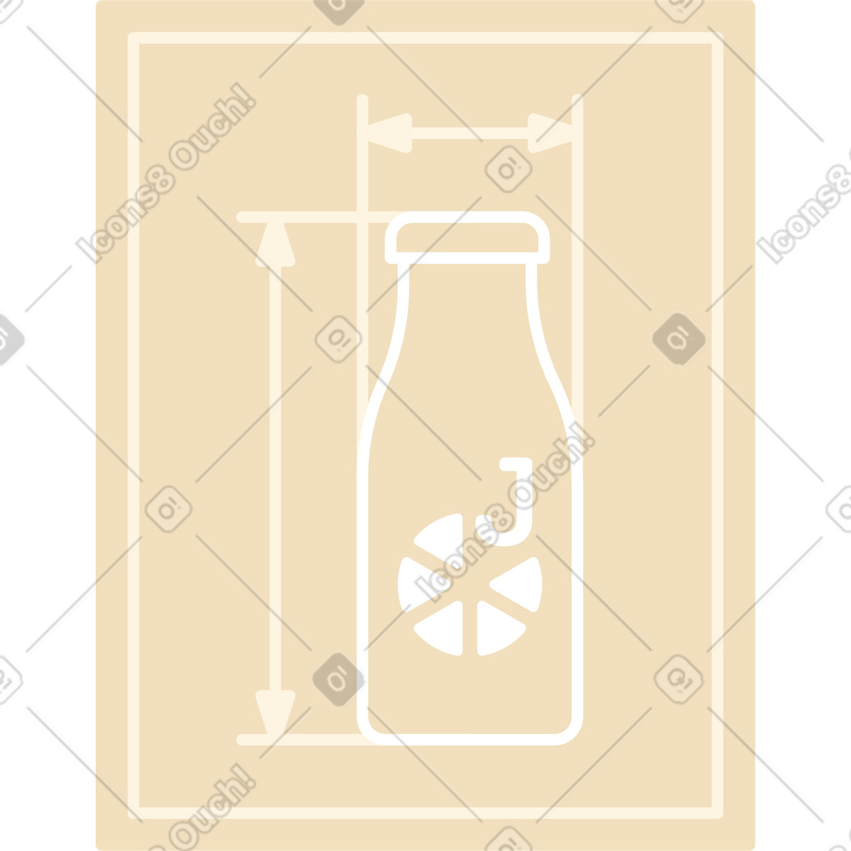 Diagramma della bottiglia con dimensioni illustrazione in stile Simplistic scarica in PNG, SVG