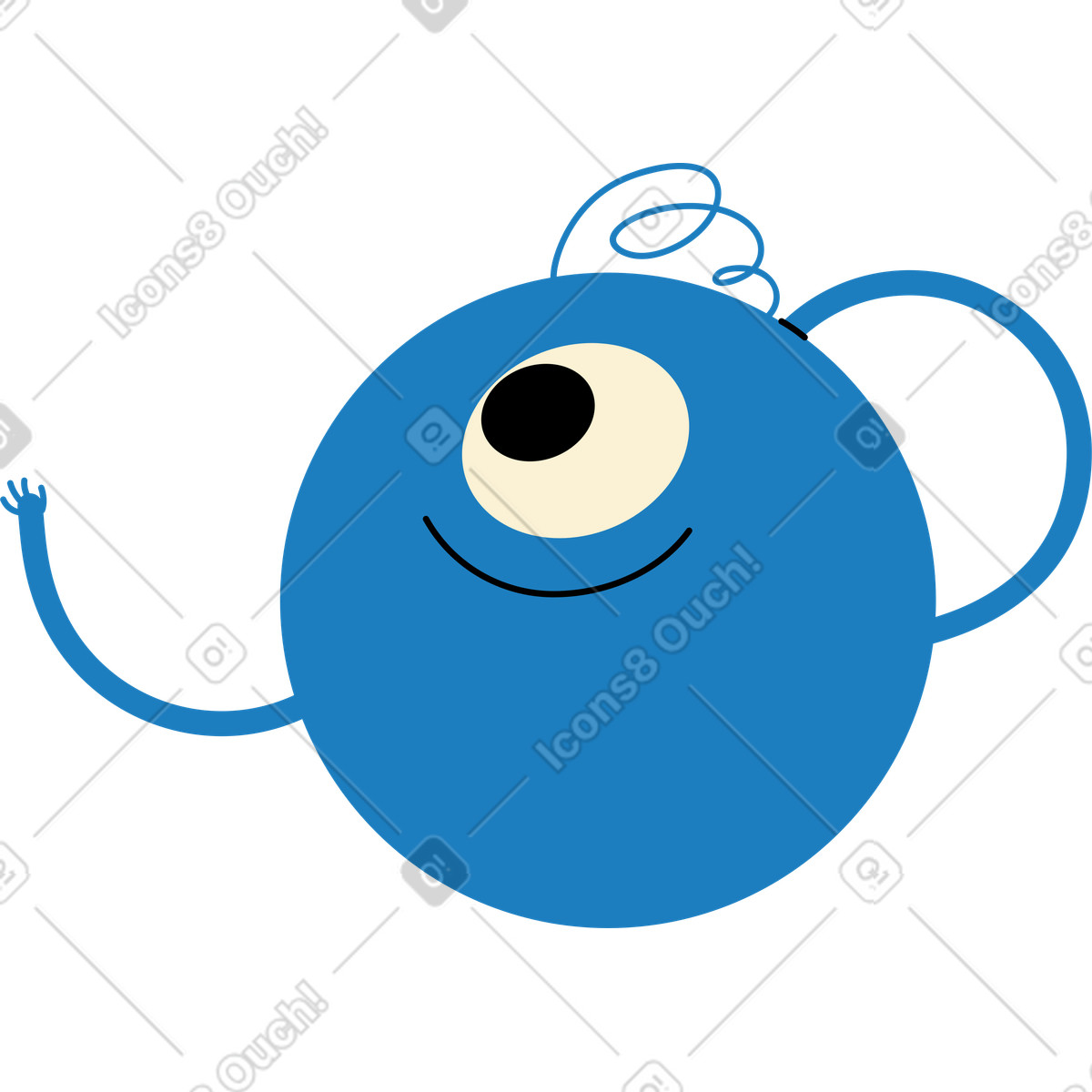 Иллюстрация Синий мяч персонаж в стиле Jelly — скачать в форматах PNG, SVG