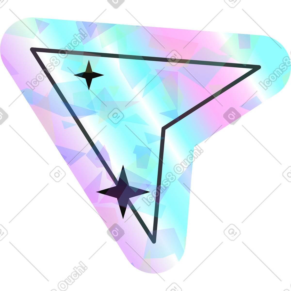 Holostickers スタイルの Cursor のイラストをPNG、SVG形式でダウンロード