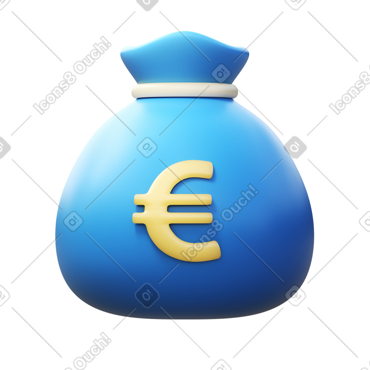 Euro money bag illustrazione in stile 3D Fluency scarica in PNG, SVG
