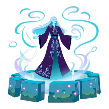A powerful sorceress with long flowing silver hair stands at the center of a stone circle. She is wearing a dark, intricate robe adorned with glowing runes that pulse with energy. Her outstretched arms channel vibrant streams of magic that swirl around her, illuminating the ancient stones with a soft, ethereal light. The ground is covered in moss and small, luminescent flowers that flicker with the sorceress's energy. The sky above is filled with swirling clouds, adding to the intensity of the magical atmosphere as she performs the ceremony.