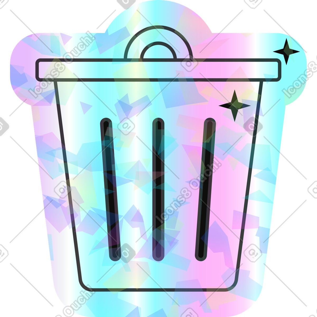 Ilustração de Cesta em no estilo Holostickers para baixar em PNG, SVG