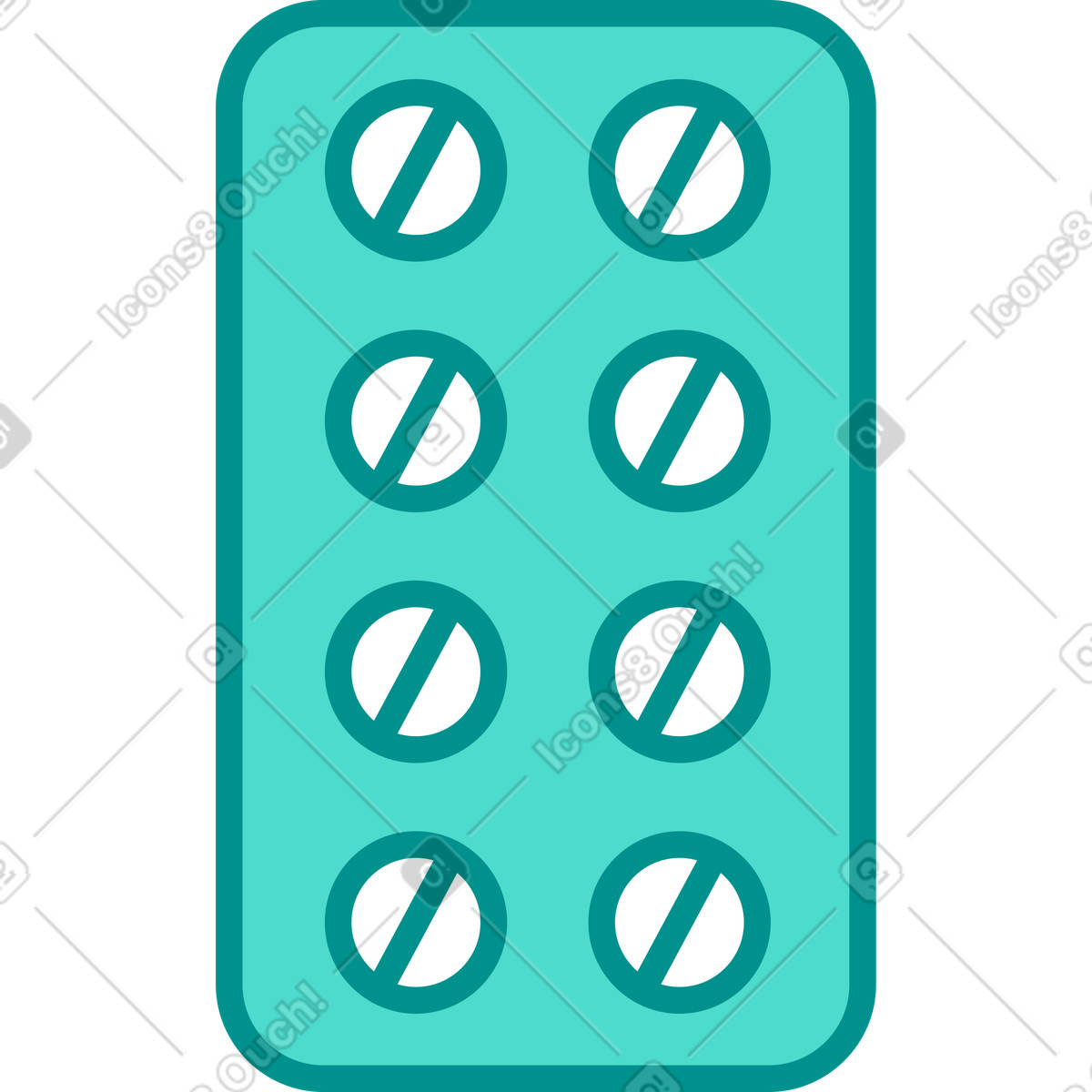 下载 Natty 风格的 泡罩包装药丸 插画，支持 PNG、SVG 格式