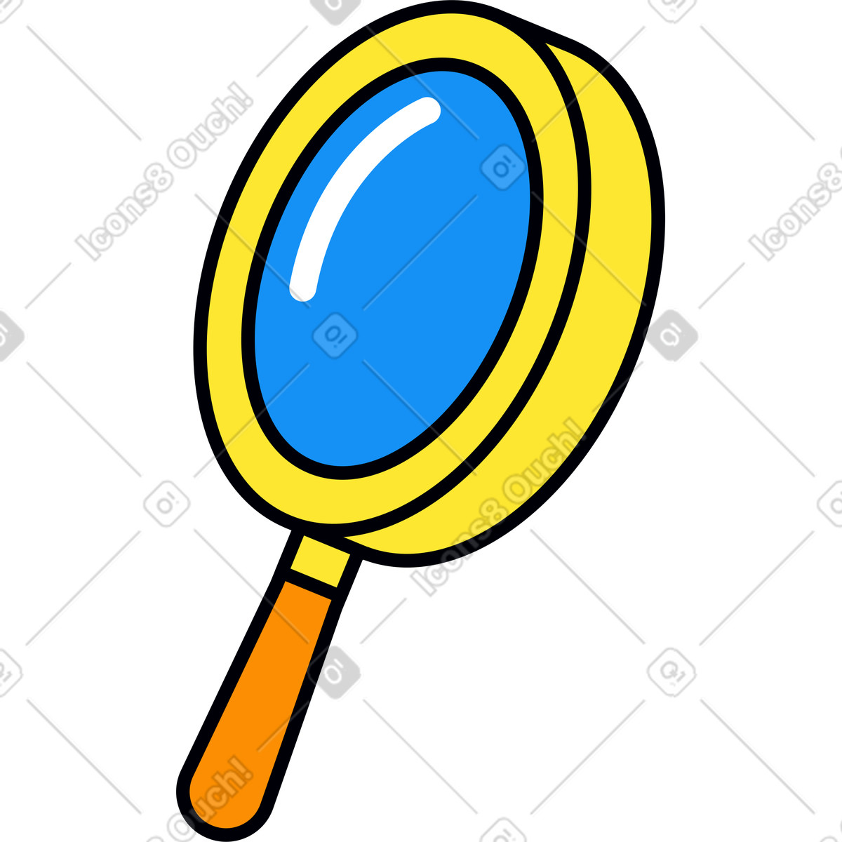 Ilustração de Lupa vidro azul em no estilo Droll para baixar em PNG, SVG