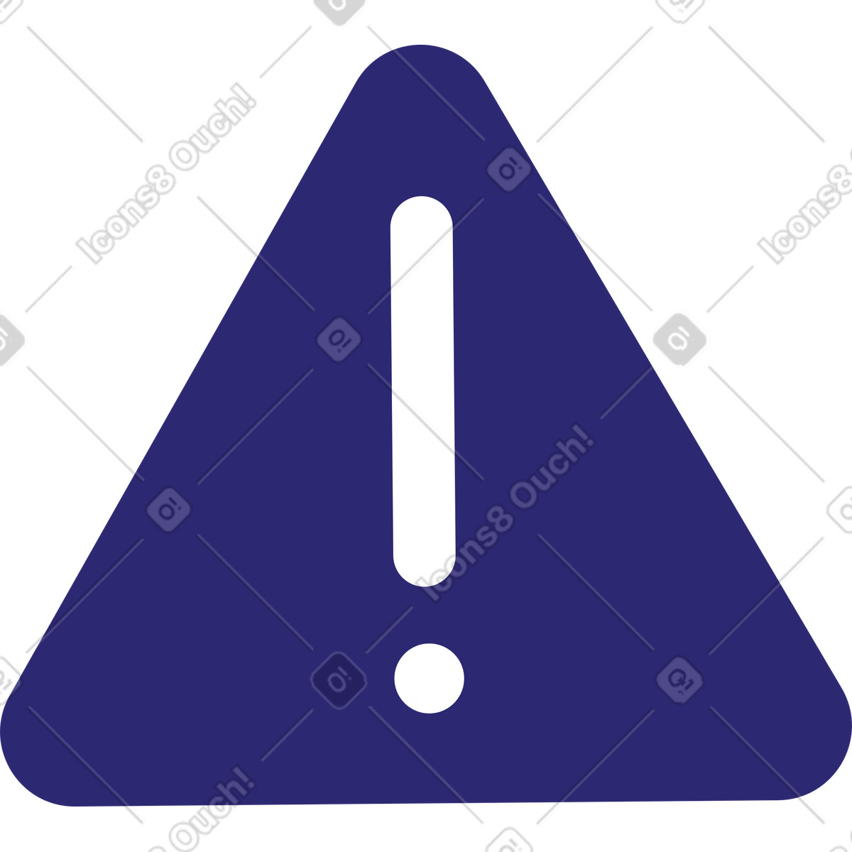 Illustration Triangle avec un point d'exclamation dans le style Cut à télécharger aux formats PNG, SVG
