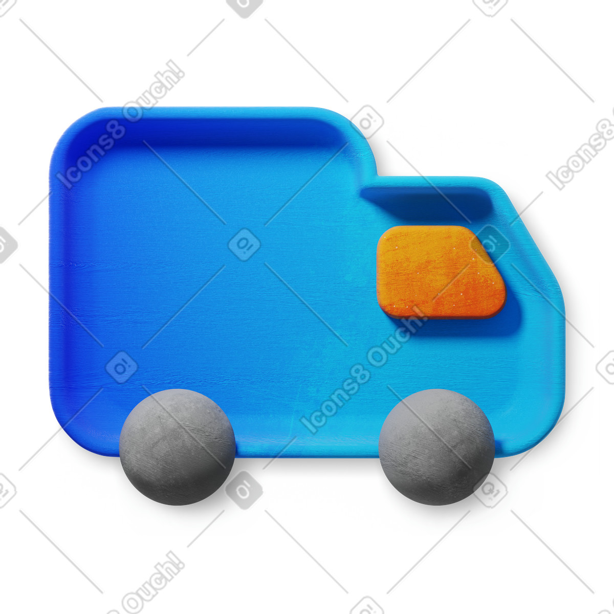 Blue delivery truck icon for shipping and logistics services illustration in 3D Microsoft Fluent style download in PNG, SVG