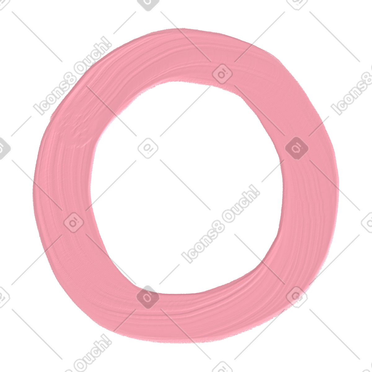 Pink letter o-Illustration im Scrapbooking-Stil als Download in PNG, SVG