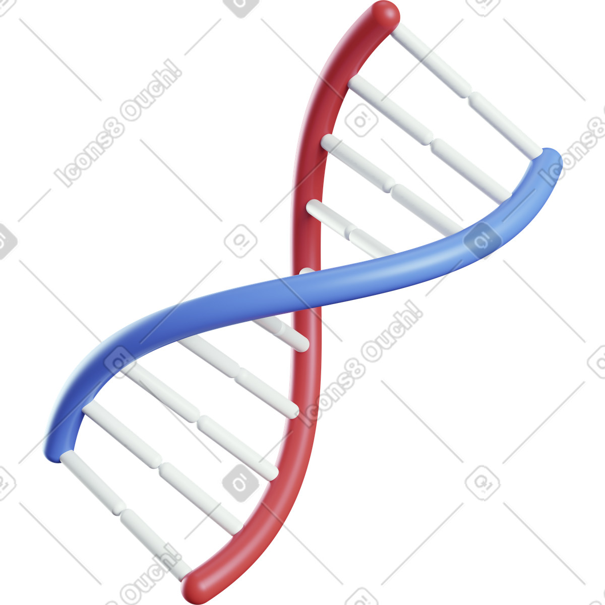 Ilustração de Red and blue dna em no estilo 3D Business para baixar em PNG, SVG