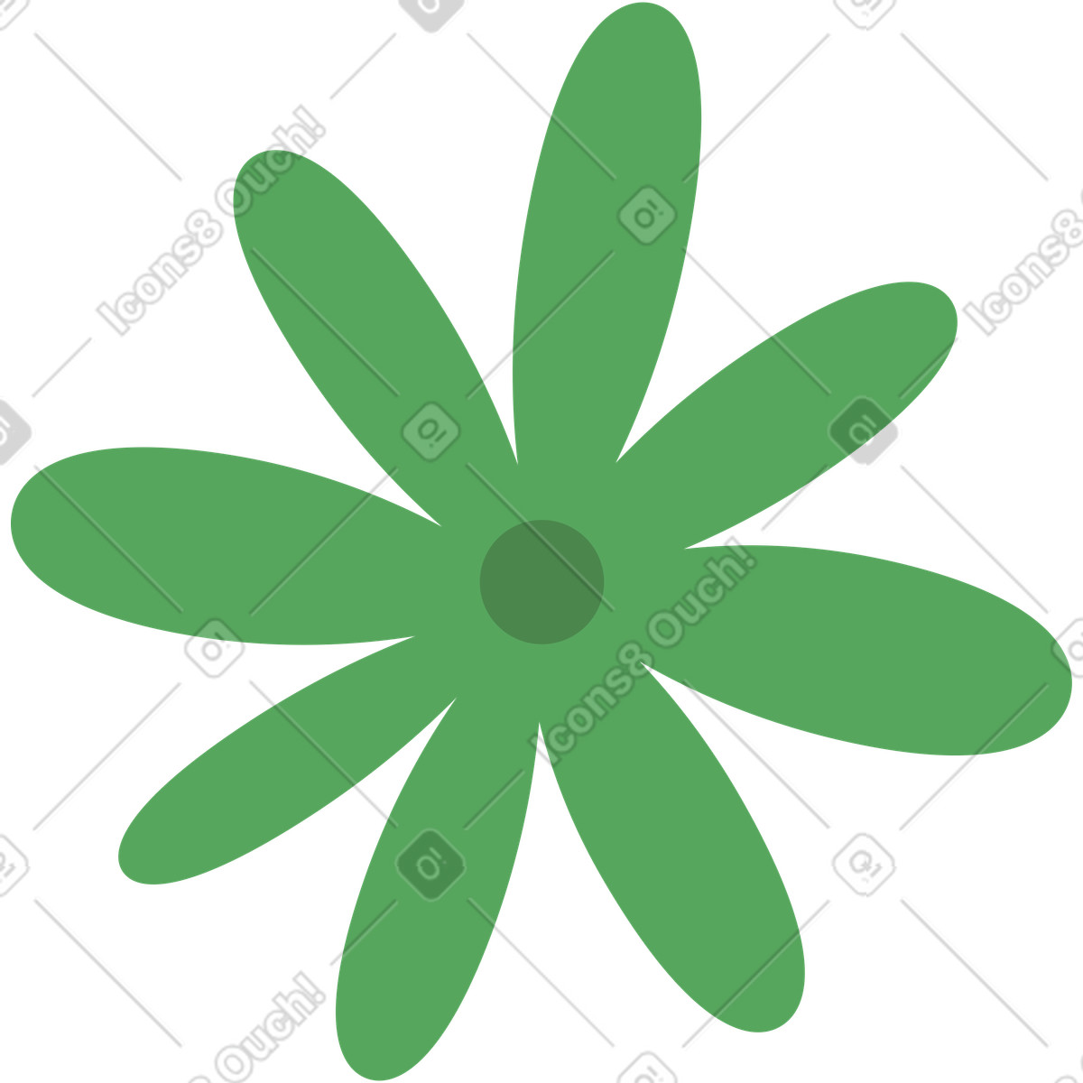 Ilustração de Flor verde em no estilo Social para baixar em PNG, SVG