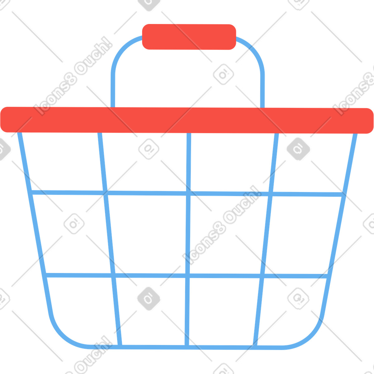 Cestino del supermercato illustrazione in stile Sammy scarica in PNG, SVG
